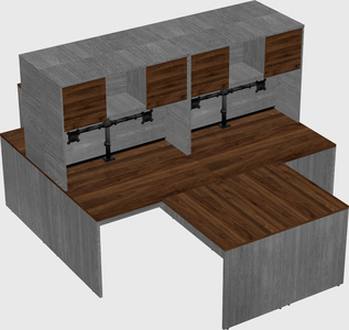 Quad l-shaped office desks