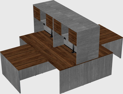 Quad l-shaped office desks