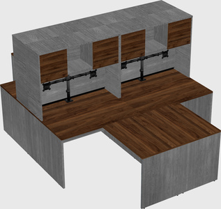 Quad l-shaped office desks