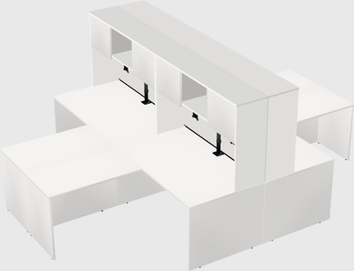 Quad l-shaped office desks