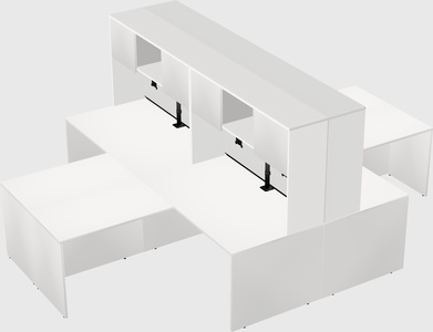 Quad l-shaped office desks