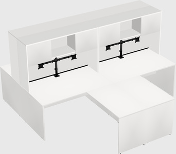 Quad l-shaped office desks