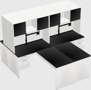 Quad l-shaped office desks