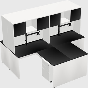Quad l-shaped office desks