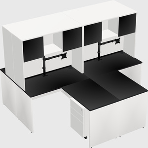 Quad l-shaped office desks