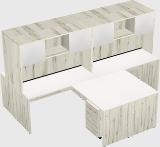 Quad l-shaped office desks