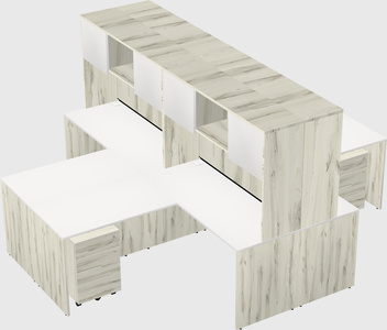 Quad l-shaped office desks