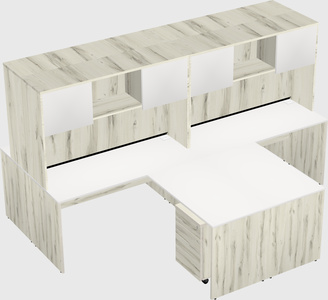 Quad l-shaped office desks