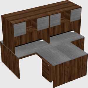 Quad l-shaped office desks