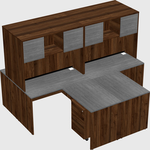 Quad l-shaped office desks