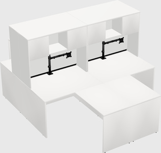 Quad l-shaped office desks