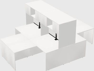 Quad l-shaped office desks