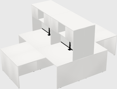 Quad l-shaped office desks
