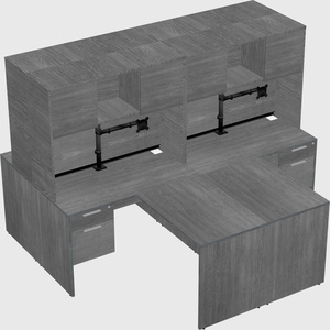 Quad l-shaped office desks