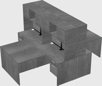 Quad l-shaped office desks