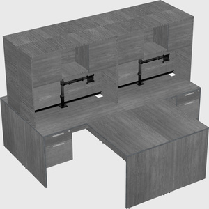 Quad l-shaped office desks