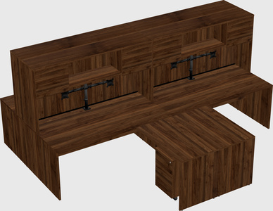 Quad l-shaped office desks