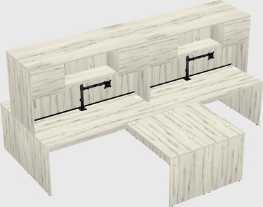 Quad l-shaped office desks