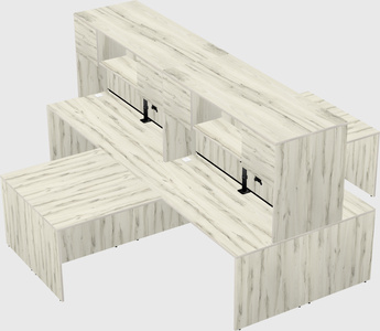 Quad l-shaped office desks