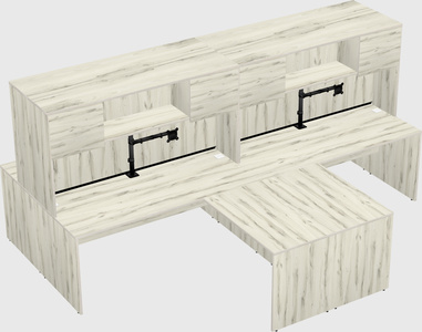 Quad l-shaped office desks