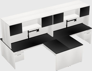 Quad l-shaped office desks