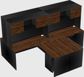 Quad l-shaped office desks
