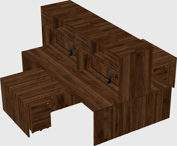 Quad l-shaped office desks