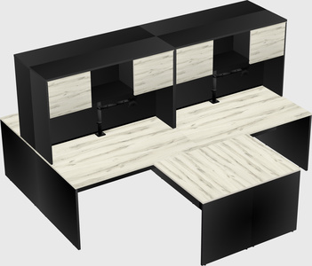Quad l-shaped office desks