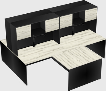 Quad l-shaped office desks