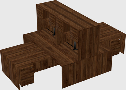 Quad l-shaped office desks