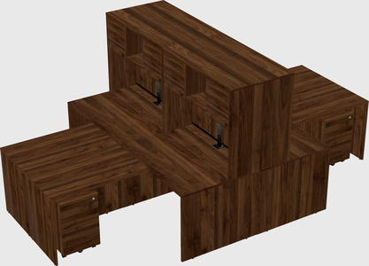 Quad l-shaped office desks