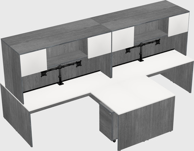 Quad l-shaped office desks