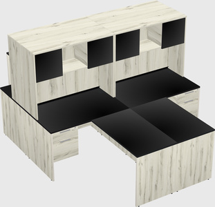 Quad l-shaped office desks