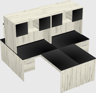 Quad l-shaped office desks