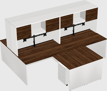 Quad l-shaped office desks