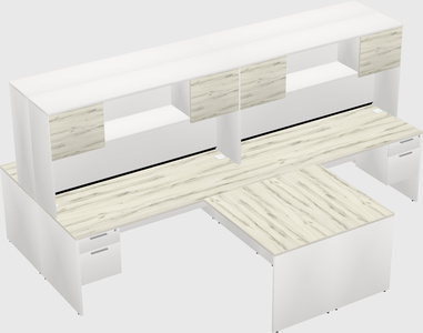 Quad l-shaped office desks
