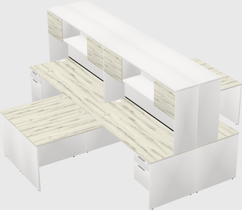 Quad l-shaped office desks