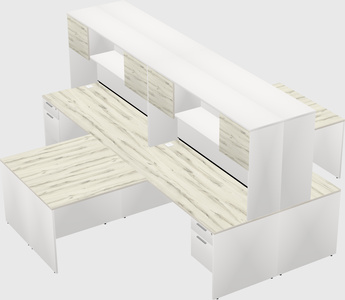 Quad l-shaped office desks