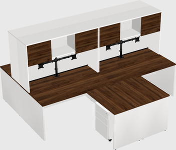 Quad l-shaped office desks