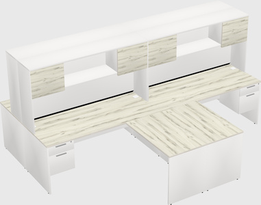Quad l-shaped office desks