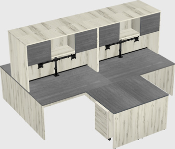 Quad l-shaped office desks