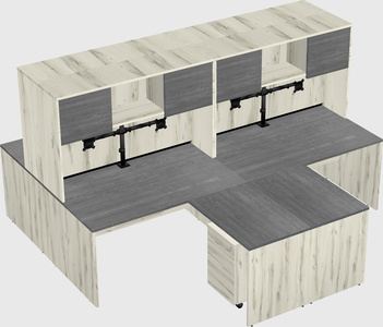 Quad l-shaped office desks