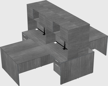 Quad l-shaped office desks