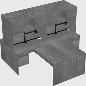 Quad l-shaped office desks