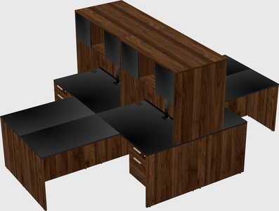 Quad l-shaped office desks