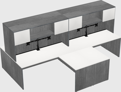 Quad l-shaped office desks