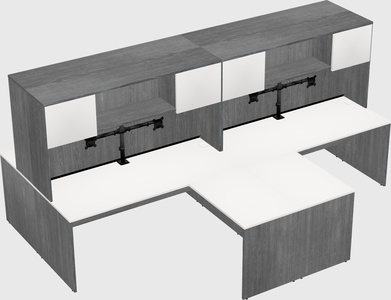 Quad l-shaped office desks