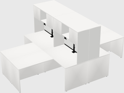 Quad l-shaped office desks