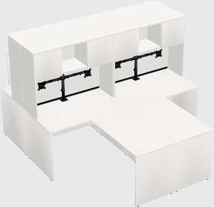 Quad l-shaped office desks