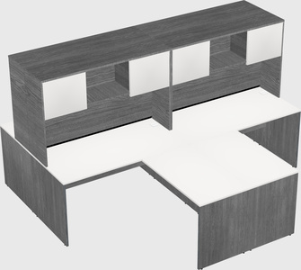 Quad l-shaped office desks